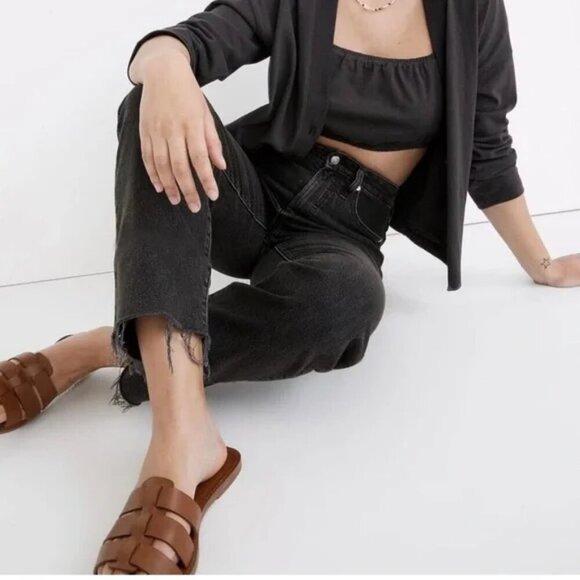Madewell The Perfect Vintage Jean Raw Distressed Hem HIgh Rise Denim Jeans - Picture 1 of 11